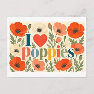 "I [Heart] Poppies" Postcard