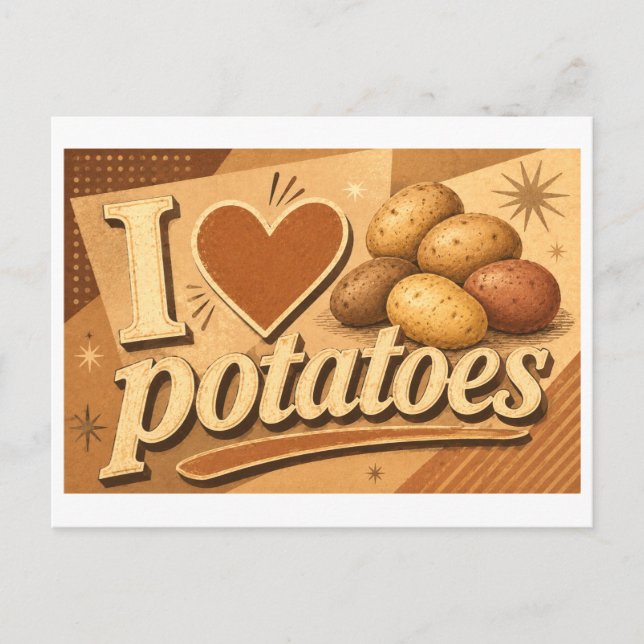 "I [Heart] Potatoes" Postcard (Front)