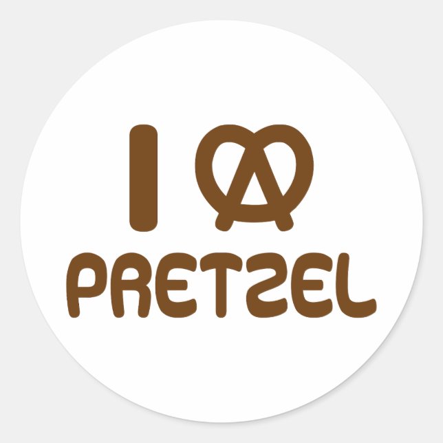 I Heart Pretzel Classic Round Sticker (Front)