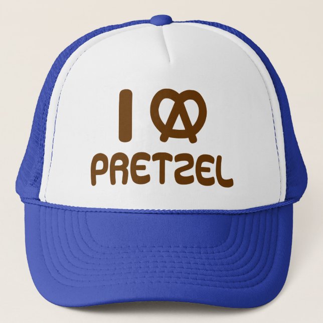 I Heart Pretzel Trucker Hat (Front)