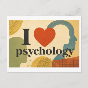 "I [Heart] Psychology" Postcard