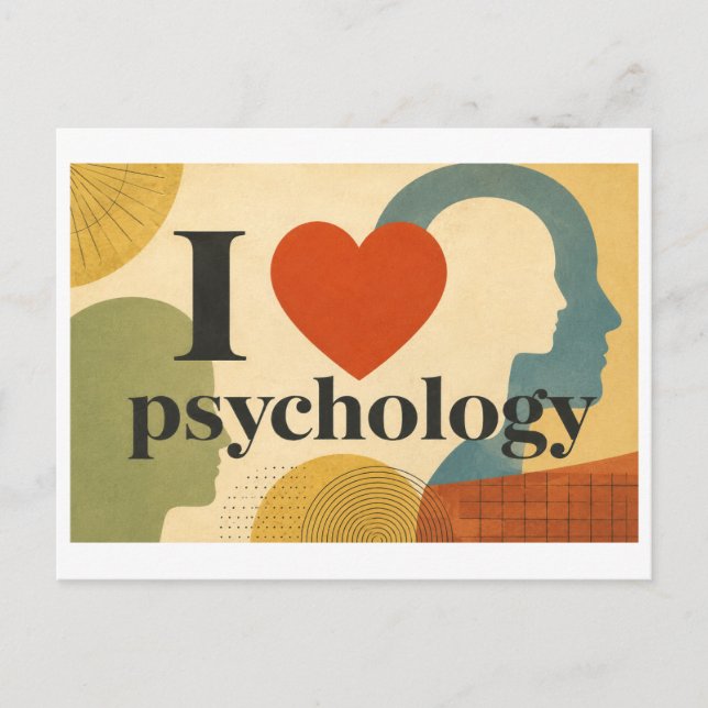 "I [Heart] Psychology" Postcard (Front)