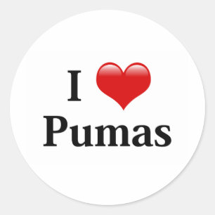 I Heart Pumas Classic Round Sticker