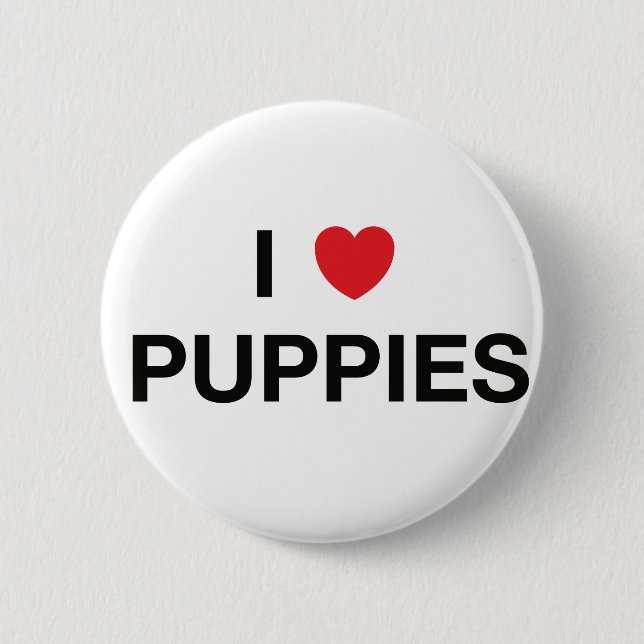 I HEART PUPPIES badge (Front)