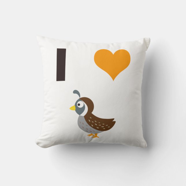I heart quail cushion (Front)