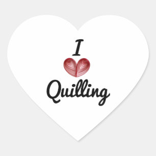 I (heart) Quilling, 1.5-in Heart Shaped Stickers