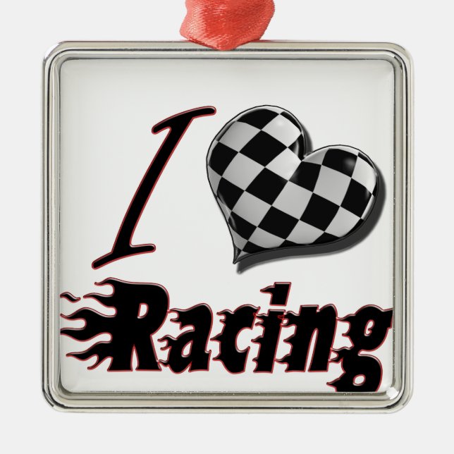 I Heart Racing #2 Metal Tree Decoration (Front)
