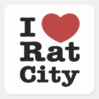 I Heart Rat City Square Sticker