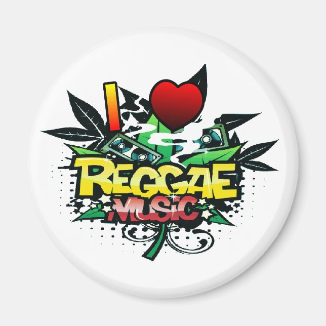 I Heart Reggae Music Magnet (Front)