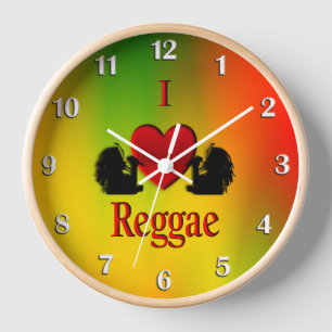 I Heart Reggae Wall Clock