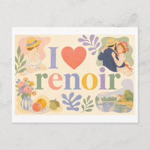 "I [Heart] Renoir" Postcard