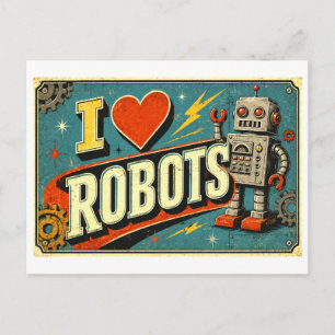 "I [Heart] Robots" Postcard