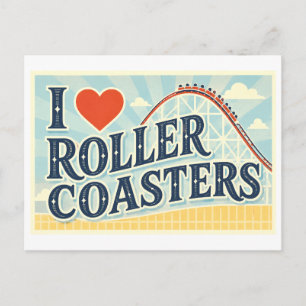 "I [Heart] Roller Coasters" Postcard