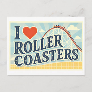 "I [Heart] Roller Coasters" Postcard