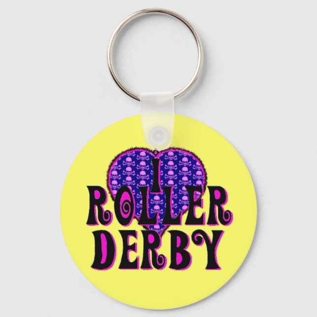 I heart roller derby key ring (Front)