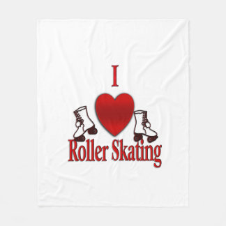 I Heart Roller Skating Fleece Blanket