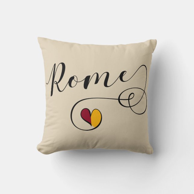I Heart Rome, Roma, Italy, Italian Cushion (Front)