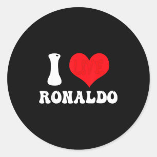 I Heart Ronaldos First Name Groovy D Valentines  Classic Round Sticker