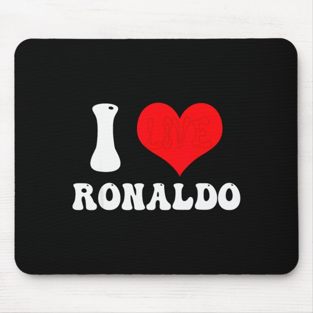 I Heart Ronaldos First Name Groovy Personalized Va Mouse Mat (Front)