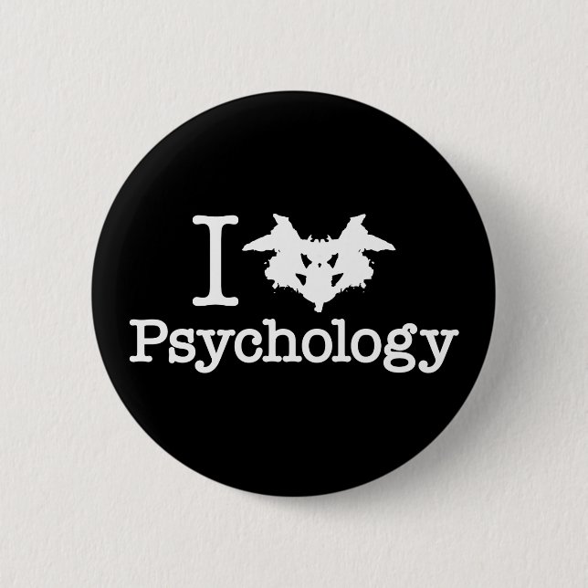 I Heart (Rorschach Inkblot) Psychology 6 Cm Round Badge (Front)