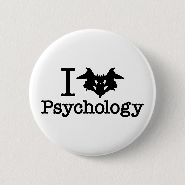 I Heart (Rorschach Inkblot) Psychology 6 Cm Round Badge (Front)