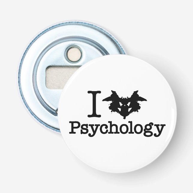 I Heart (Rorschach Inkblot) Psychology Bottle Opener (Front)