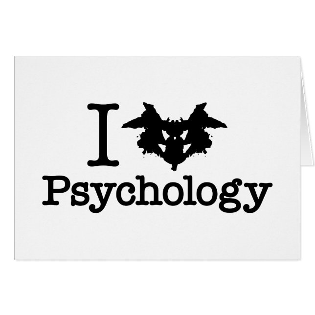 I Heart (Rorschach Inkblot) Psychology Card (Front Horizontal)