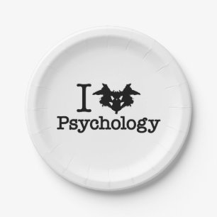 I Heart (Rorschach Inkblot) Psychology Paper Plate