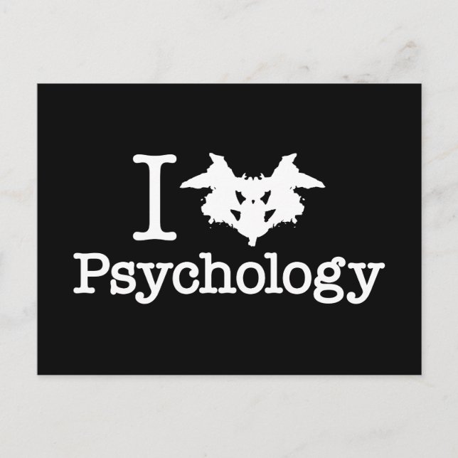 I Heart (Rorschach Inkblot) Psychology Postcard (Front)