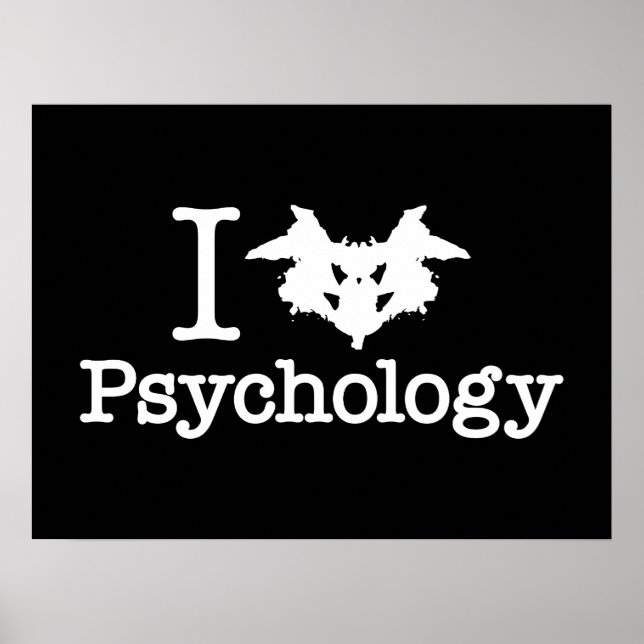 I Heart (Rorschach Inkblot) Psychology Poster (Front)
