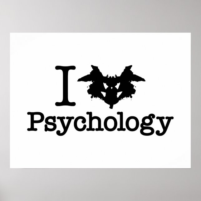 I Heart (Rorschach Inkblot) Psychology Poster (Front)