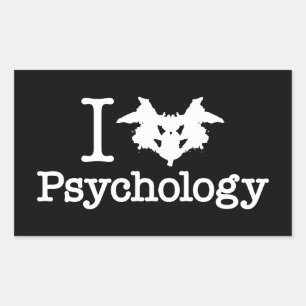 I Heart (Rorschach Inkblot) Psychology Rectangular Sticker
