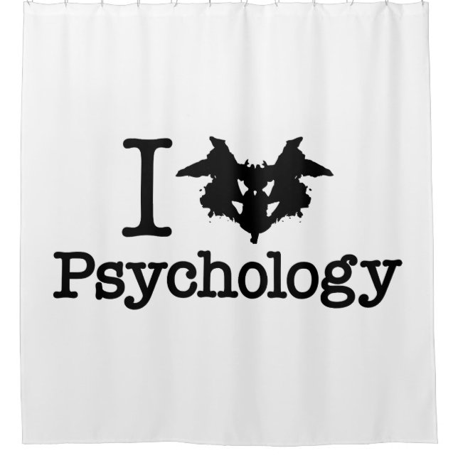I Heart (Rorschach Inkblot) Psychology Shower Curtain (Front)