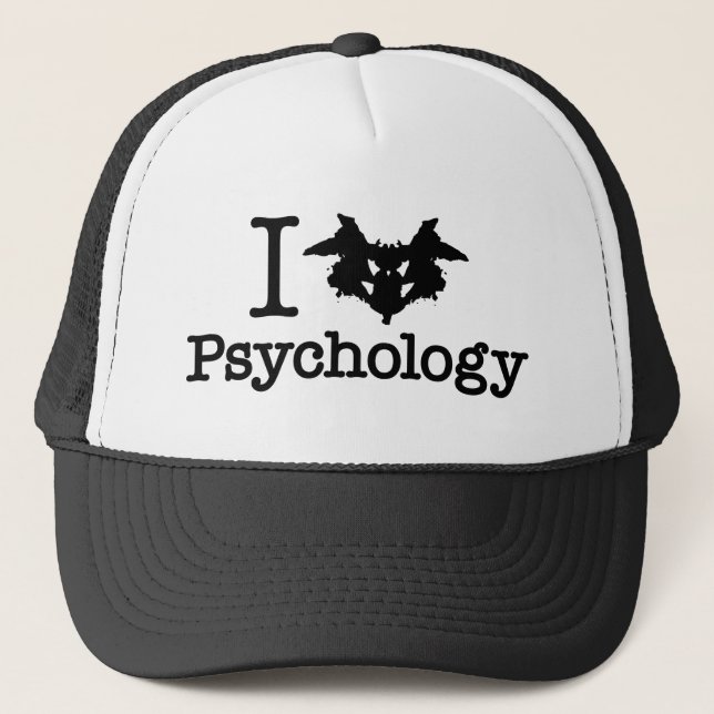 I Heart (Rorschach Inkblot) Psychology Trucker Hat (Front)