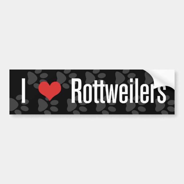 I (heart) Rottweilers Bumper Sticker (Front)