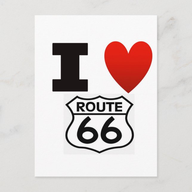 I Heart route 66 Postcard (Front)
