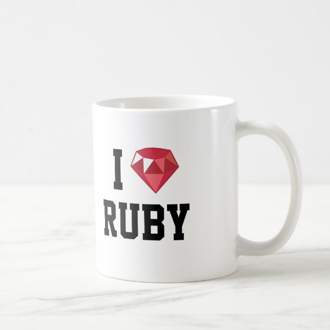 I Heart Ruby Geek Mug (Right)