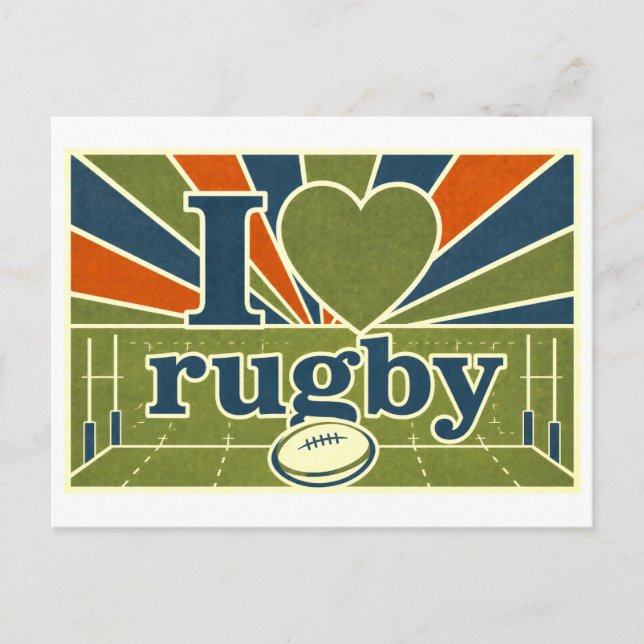 "I [Heart] Rugby" Postcard (Front)