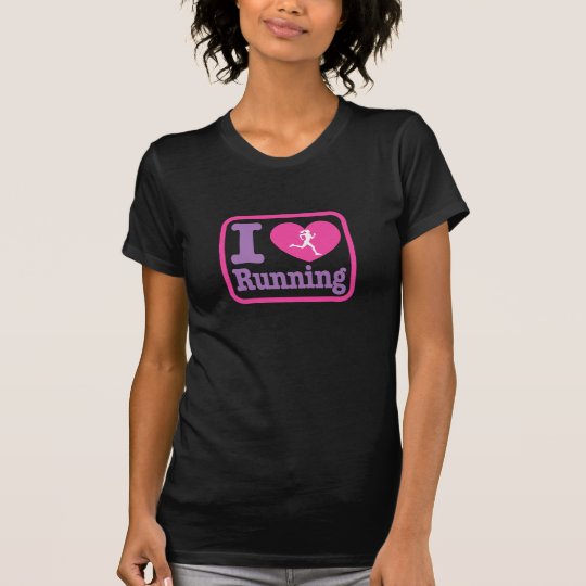 I Heart Running Girl - Pink Purple Black T-Shirt