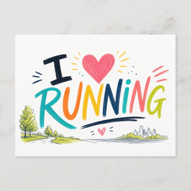 "I [Heart] Running" Postcard (Front)