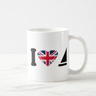 I Heart Sail Boats with Union Jack Coffee Mug