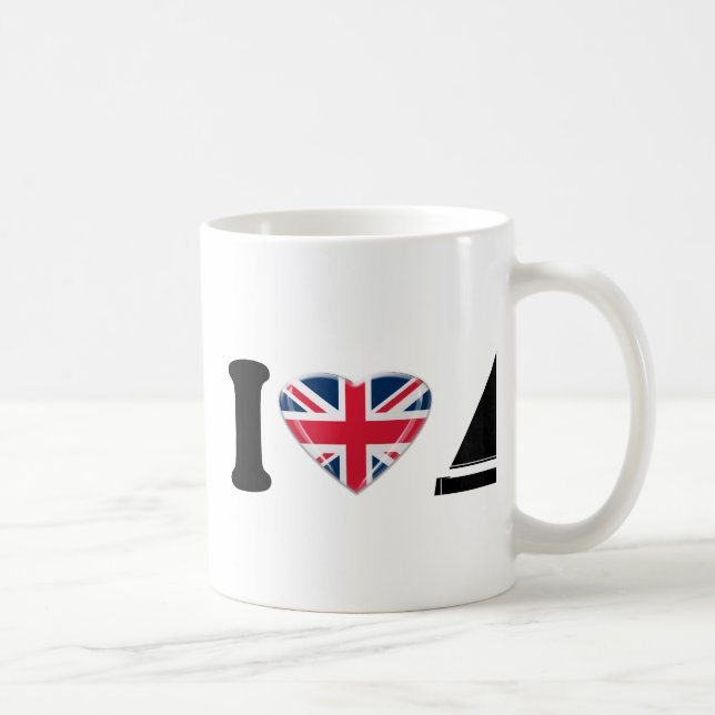 I Heart Sail Boats with Union Jack Coffee Mug (Right)