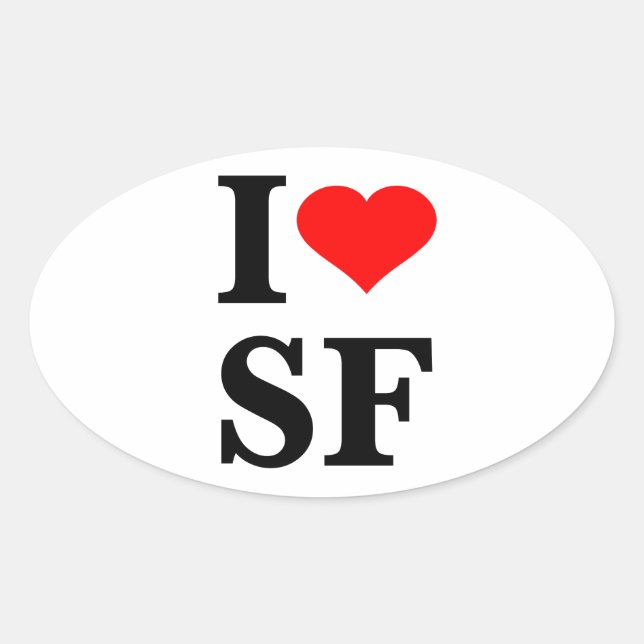 I Heart San Francisco Oval Sticker (Front)