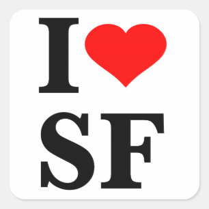 I Heart San Francisco Square Sticker