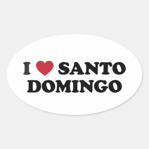 I Heart Santo Domingo Dominican Republic Oval Sticker