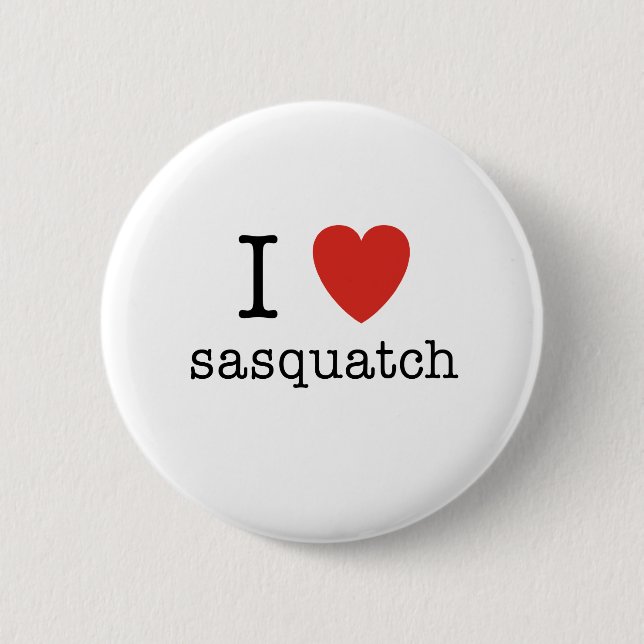 I Heart Sasquatch 6 Cm Round Badge (Front)