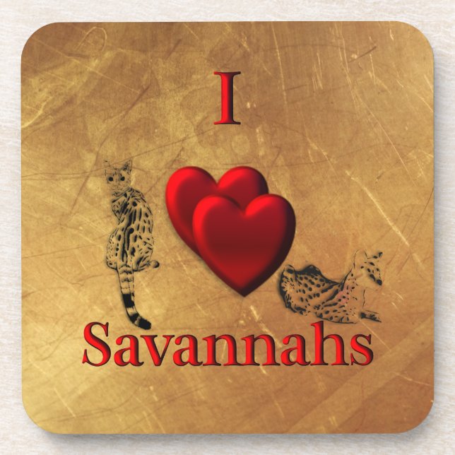 I Heart Savannah Cat Coaster (Front)