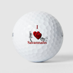 I Heart Savannah Cat Silver Golf Balls