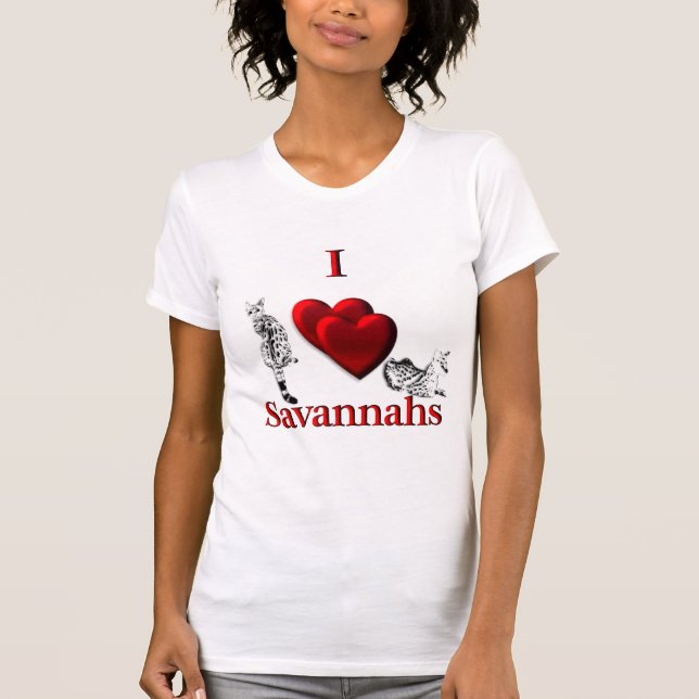I Heart Savannah Cat T-Shirt (Front)