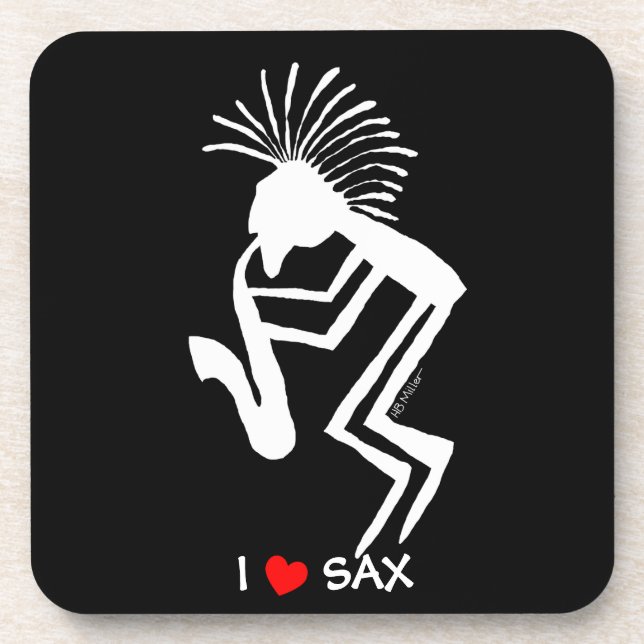 I Heart Sax Coaster (Front)